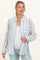 Blue Striped Long Sleeve Maternity Button Down Shirt