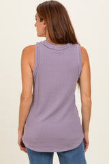 Lavender Ribbed Sleeveless Top