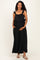 Black Ruffle Strap Maternity Wide Leg Jumpsuit