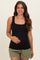 Black Square Neckline Maternity Active Tank Top