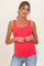Flamingo Pink Square Neckline Maternity Active Tank Top