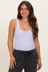 Lavender Square Neckline Maternity Active Tank Top
