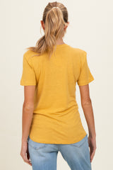 Sunflower Linen Blend V-Neck Short Sleeve Maternity T-Shirt
