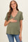 Fern Linen Blend V-Neck Short Sleeve Maternity T-Shirt