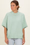 Mint Oversized Mock Neck Short Sleeve Sweater