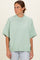 Mint Oversized Mock Neck Short Sleeve Sweater