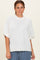 Off White Oversized Mock Neck Short Sleeve Sweater