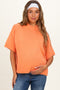 Peach Oversized Mock Neck Short Sleeve Maternity Sweater