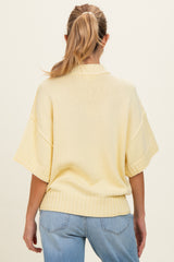 Banana Cream Oversized Mock Neck Short Sleeve Maternity Sweater