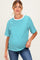 Aqua Oversized Striped Maternity Tee