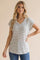 Ivory Striped Knit V-Neck Top