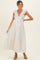 Cream Floral Front Bow Open Back Maternity Midi Dress