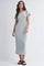 Grey Basic Crewneck Midi Dress