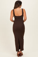 Fudge Low Back Square Neck Maternity Maxi Dress