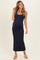 Navy Low Back Square Neck Maternity Maxi Dress