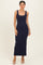 Navy Low Back Square Neck Maxi Dress