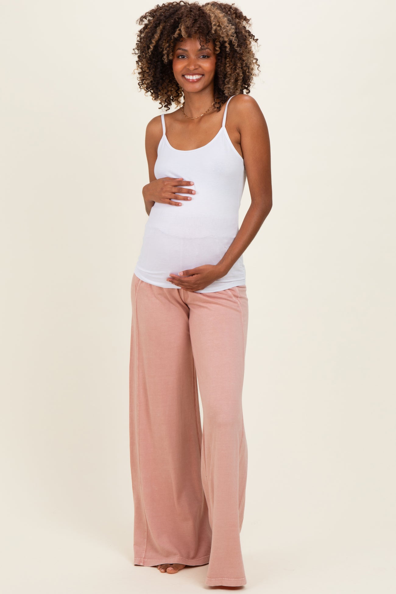 White Basic Adjustable Strap Maternity Cami