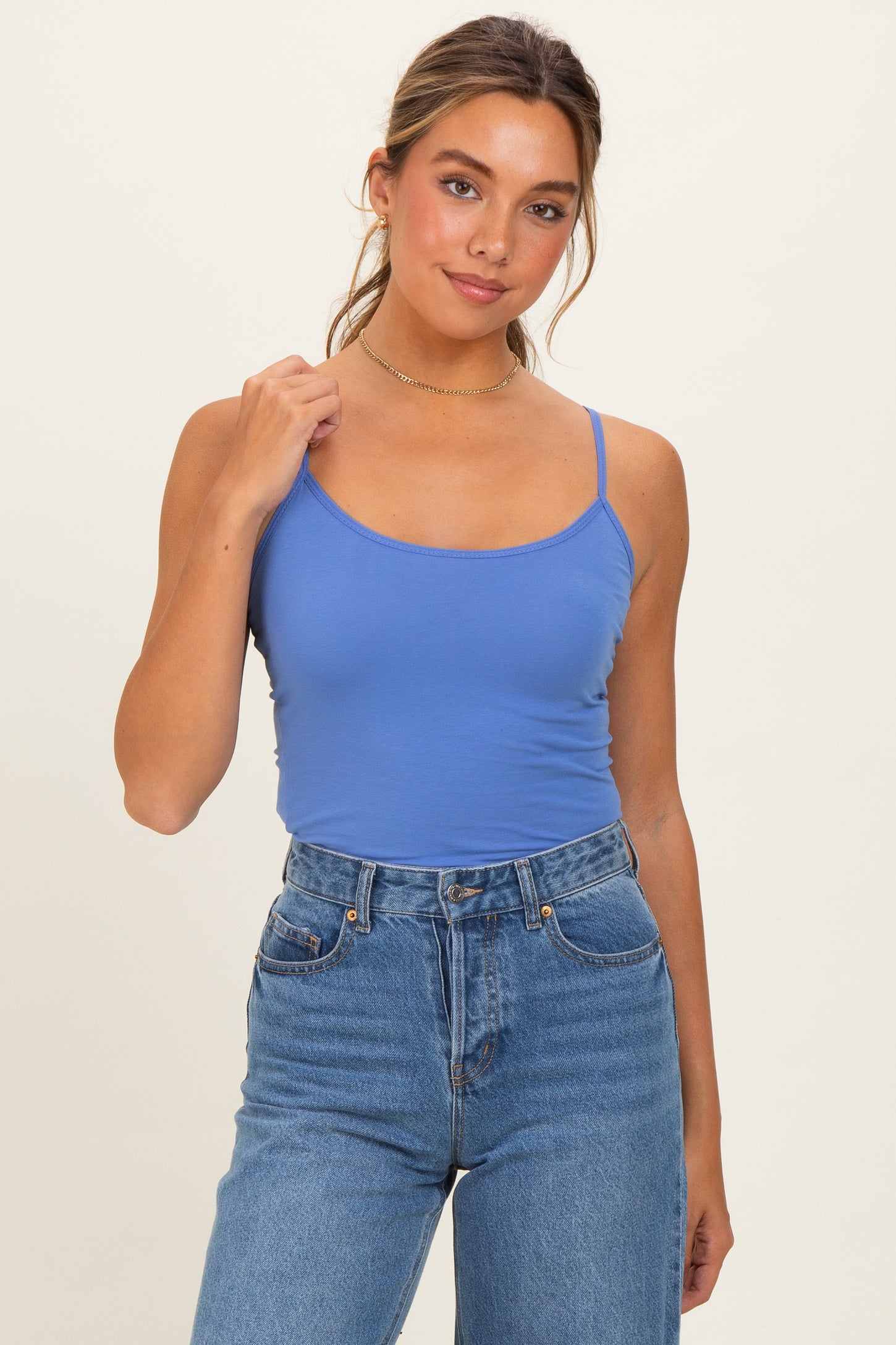 Periwinkle Basic Adjustable Strap Cami