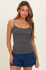 Charcoal Basic Adjustable Strap Maternity Cami