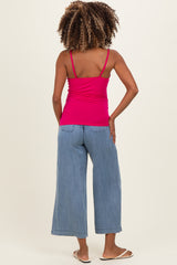 Magenta Basic Adjustable Strap Maternity Cami