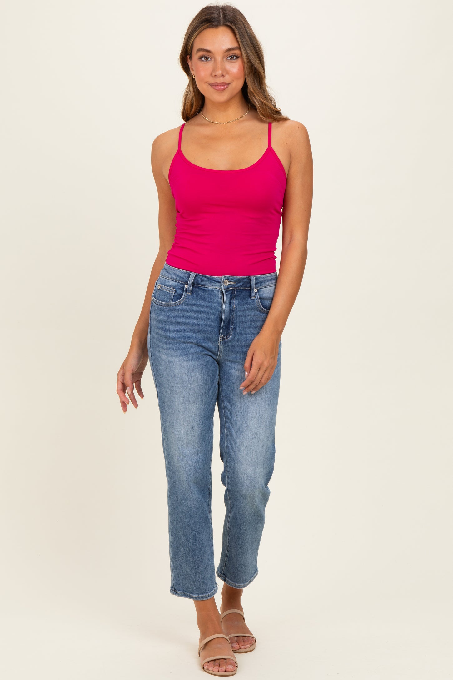 Magenta Basic Adjustable Strap Cami