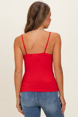 Red Basic Adjustable Strap Cami
