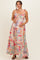 Multicolor Patchwork Print Ribbon Strap Maternity Maxi Dress