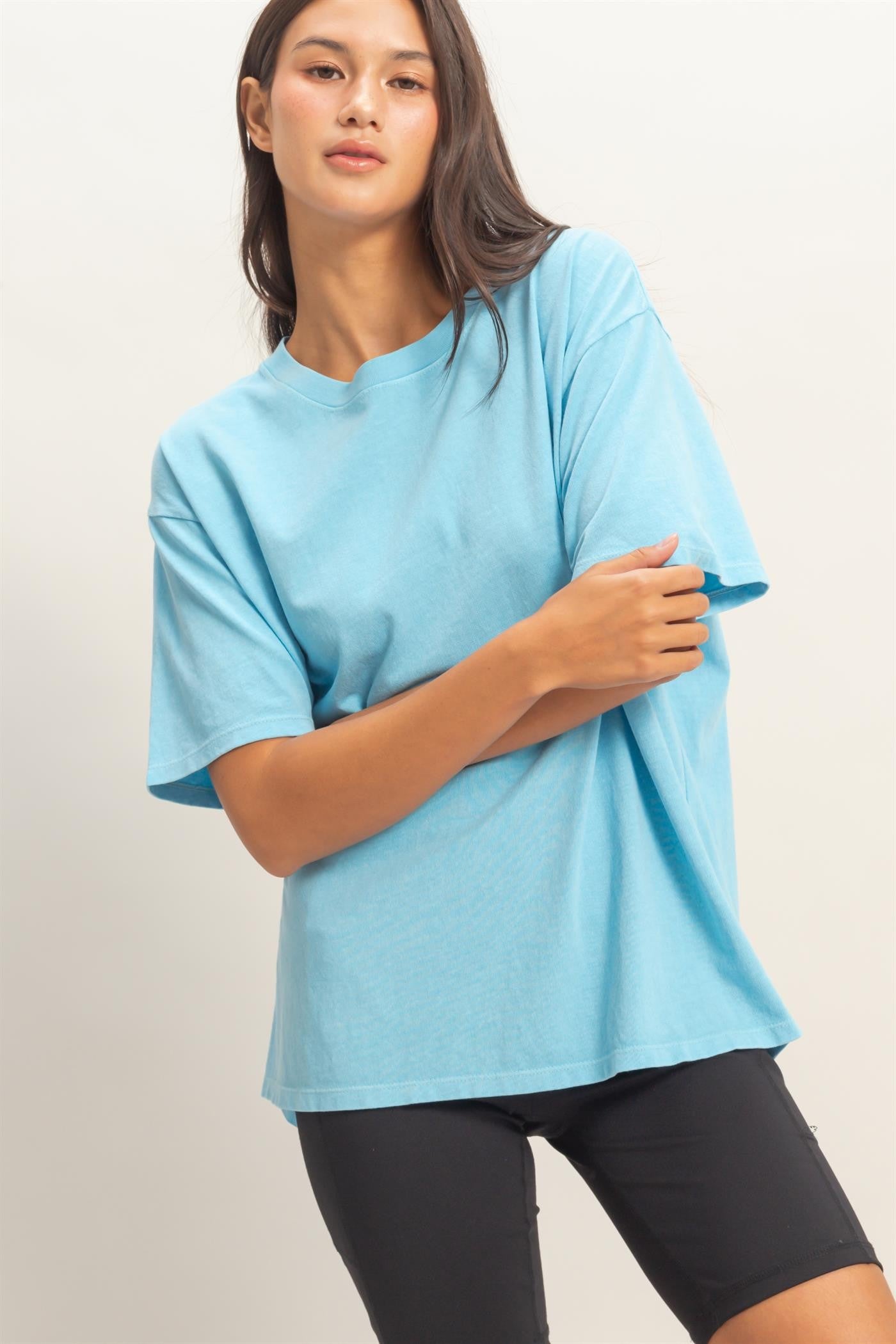 Blue Maternity Crew Neck T-Shirt