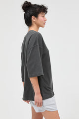 Black Pigment Oversized Half-Sleeve T-Shirt
