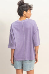 Purple Pigment Oversized Half-Sleeve T-Shirt