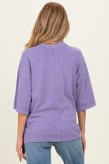 Purple Pigment Oversized Half-Sleeve Maternity T-Shirt
