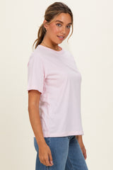 Soft Pink Oversized Short Sleeve Crew Neck T-Shirt