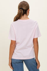 Soft Pink Oversized Short Sleeve Crew Neck T-Shirt