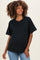 Black Oversized Short Sleeve Crew Neck Maternity T-Shirt