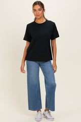 Black Oversized Short Sleeve Crew Neck T-Shirt