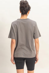 Charcoal Oversized Short Sleeve Crew Neck T-Shirt