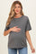 Charcoal Oversized Short Sleeve Crew Neck Maternity T-Shirt