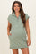 Sage Green Half Zip Up Mock Neck Maternity Mini Dress