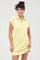 Yellow Half Zip Up Mock Neck Mini Dress