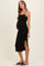 Black Side Slit Fitted Maternity Tank Dress
