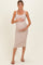 Beige Ribbed Square Neck Maternity Tank Dress