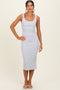 Oatmeal Ribbed Square Neck Tank Dress