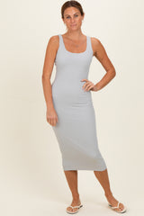 Silver Grey Square Neck Tank Dress