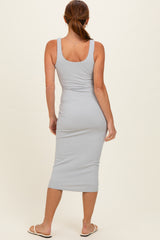 Silver Grey Square Neck Tank Dress