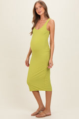 Chartreuse Square Neck Maternity Tank Dress