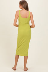 Chartreuse Square Neck Maternity Tank Dress