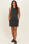 Black Pigment Dyed Sleeveless Maternity Mini Dres