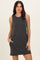Black Pigment Dyed Sleeveless Mini Dres