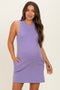 Purple Pigment Dyed Sleeveless Maternity Mini Dres