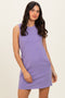 Purple Pigment Dyed Sleeveless Mini Dres